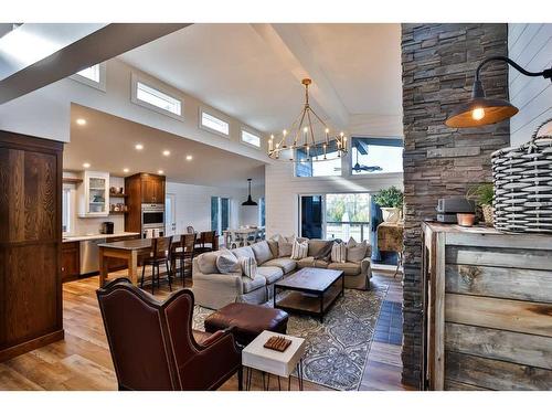 676 Lakeside Drive, Rural Vulcan County, AB - Indoor Photo Showing Living Room With Fireplace