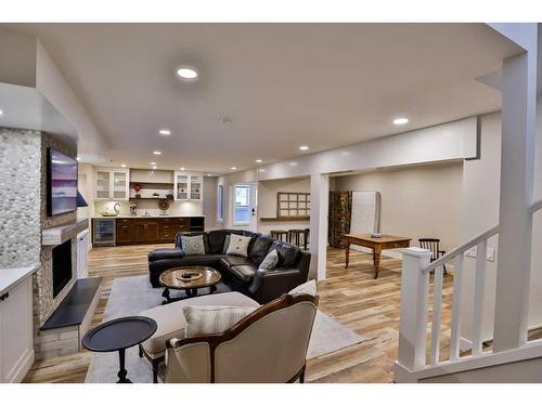 676 Lakeside Drive, Rural Vulcan County, AB - Indoor Photo Showing Other Room With Fireplace