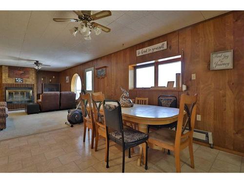 172036 Twp Rd 3-4, Rural Warner No. 5, County Of, AB - Indoor Photo Showing Dining Room With Fireplace