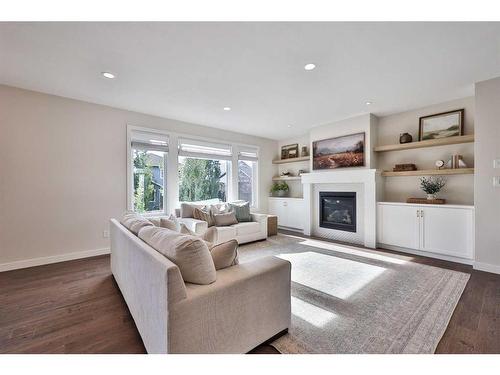 161 Sixmile Bend South, Lethbridge, AB - Indoor Photo Showing Living Room With Fireplace