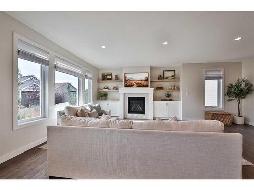 161 Sixmile Bend South, Lethbridge, AB - Indoor Photo Showing Living Room With Fireplace