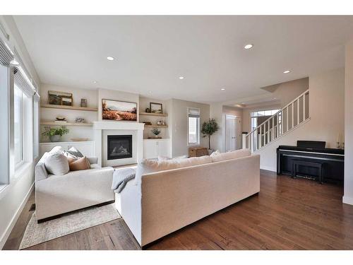 161 Sixmile Bend South, Lethbridge, AB - Indoor Photo Showing Living Room With Fireplace