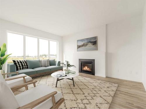 4626 31 Avenue South, Lethbridge, AB - Indoor Photo Showing Living Room With Fireplace