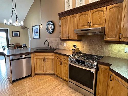 214 Falcon Ridge Way, Rural Lethbridge County, AB - Indoor Photo Showing Kitchen With Stainless Steel Kitchen With Double Sink