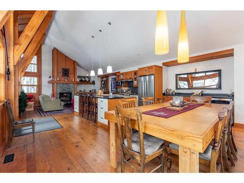 45 Gravenstafel Nook, Rural Pincher Creek No. 9, M.D. Of, AB - Indoor Photo Showing Dining Room With Fireplace