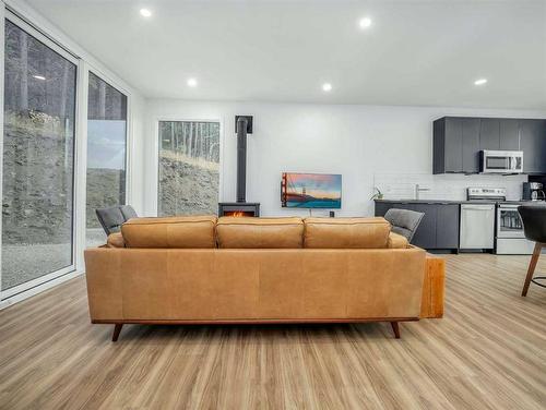 214 Southmore Place, Blairmore, AB - Indoor Photo Showing Living Room With Fireplace