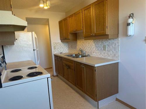 302-5015 51 Street, Taber, AB - Indoor Photo Showing Kitchen With Double Sink