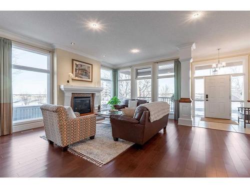 223 Grand River Boulevard West, Lethbridge, AB - Indoor Photo Showing Living Room With Fireplace