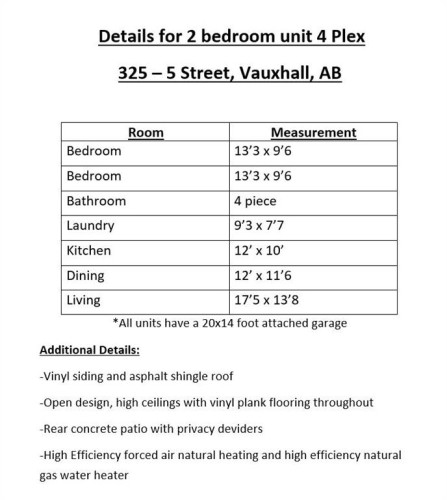 325 5 Street, Vauxhall, AB - Other
