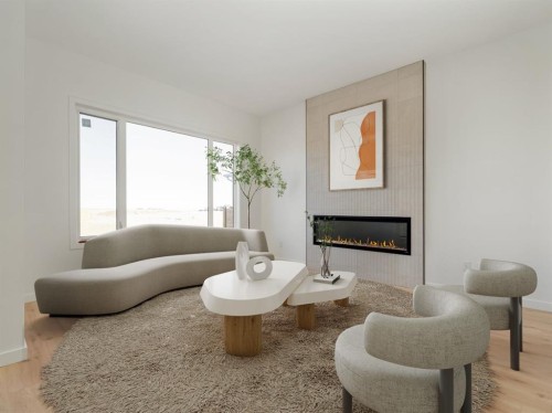 405 Blackwolf Boulevard North, Lethbridge, AB - Indoor Photo Showing Living Room With Fireplace