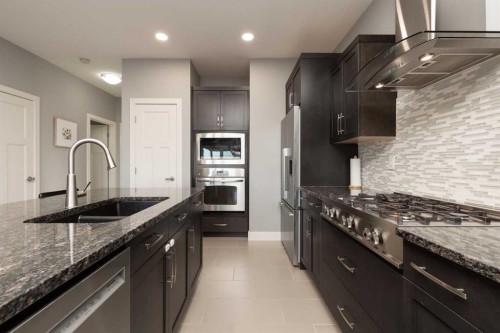 503 Keystone Chase West, Lethbridge, AB - Indoor Photo Showing Kitchen With Double Sink With Upgraded Kitchen