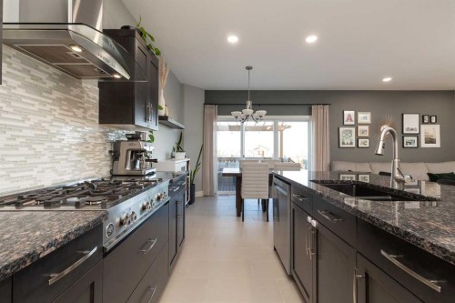 503 Keystone Chase West, Lethbridge, AB - Indoor Photo Showing Kitchen With Double Sink With Upgraded Kitchen
