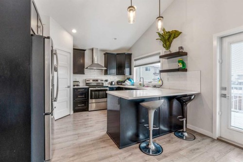 207 Moonlight Cove West, Lethbridge, AB - Indoor Photo Showing Kitchen With Stainless Steel Kitchen With Upgraded Kitchen