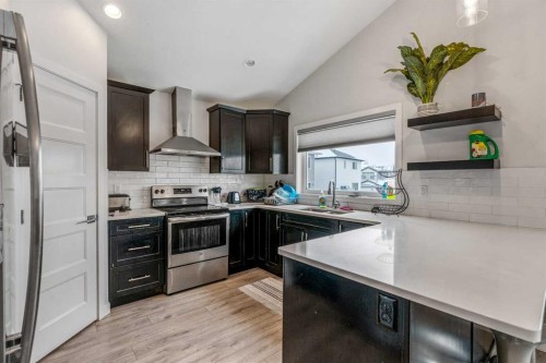 207 Moonlight Cove West, Lethbridge, AB - Indoor Photo Showing Kitchen With Double Sink