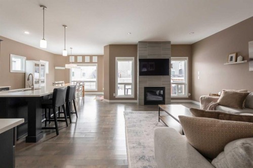 172 Firelight Way West, Lethbridge, AB - Indoor Photo Showing Living Room With Fireplace