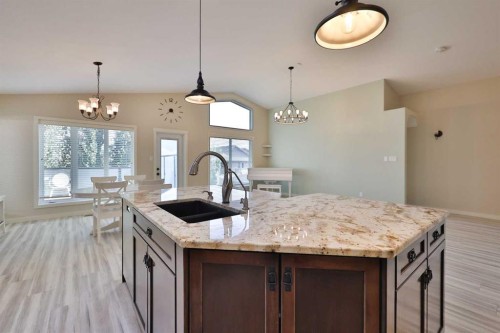 74 Rivermont Crescent West, Lethbridge, AB - Indoor Photo Showing Kitchen With Double Sink With Upgraded Kitchen