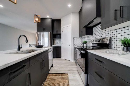 413 Rivergrove Chase West, Lethbridge, AB - Indoor Photo Showing Kitchen With Upgraded Kitchen