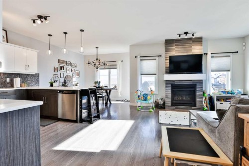 128 Cabot Landing West, Lethbridge, AB - Indoor With Fireplace