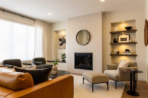 680 Devonia Road West, Lethbridge, AB - Indoor Photo Showing Living Room With Fireplace