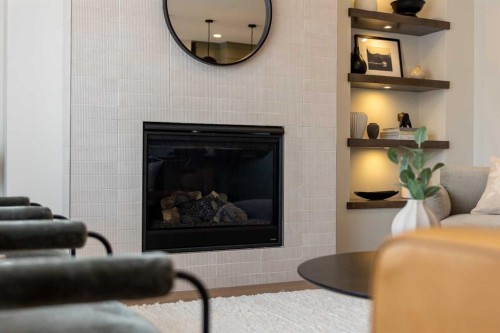 680 Devonia Road West, Lethbridge, AB - Indoor Photo Showing Living Room With Fireplace