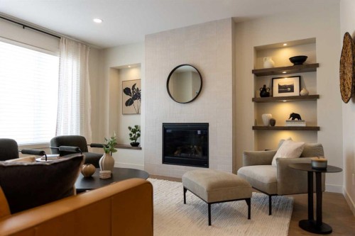 680 Devonia Road West, Lethbridge, AB - Indoor Photo Showing Living Room With Fireplace