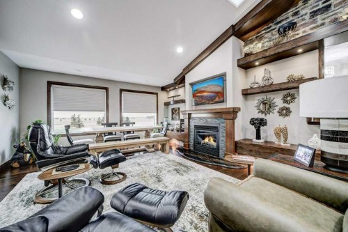 93065 Range Rd 164, Rural Taber, M.D. Of, AB - Indoor Photo Showing Living Room With Fireplace