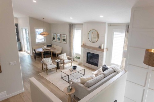 552 Riverhills Way West, Lethbridge, AB - Indoor Photo Showing Living Room With Fireplace