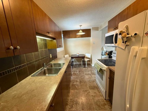 7-65 Lafayette Boulevard, Lethbridge, AB - Indoor Photo Showing Kitchen With Double Sink