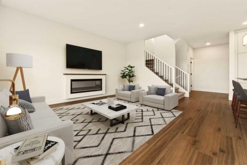 773 Violet Place West, Lethbridge, AB - Indoor Photo Showing Living Room With Fireplace