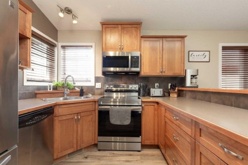 296 Tartan Circle West, Lethbridge, AB - Indoor Photo Showing Kitchen With Double Sink