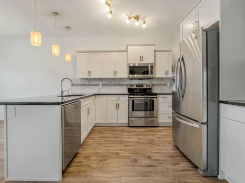 98 Moonlight Boulevard West, Lethbridge, AB - Indoor Photo Showing Kitchen With Stainless Steel Kitchen With Upgraded Kitchen