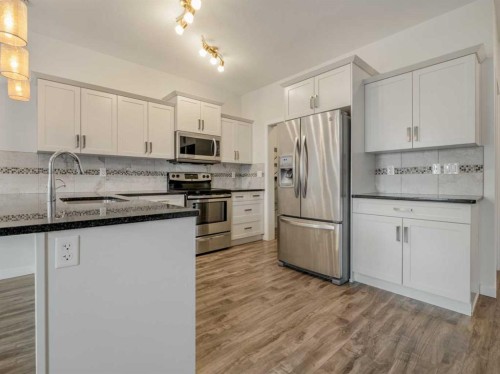 98 Moonlight Boulevard West, Lethbridge, AB - Indoor Photo Showing Kitchen With Stainless Steel Kitchen With Double Sink