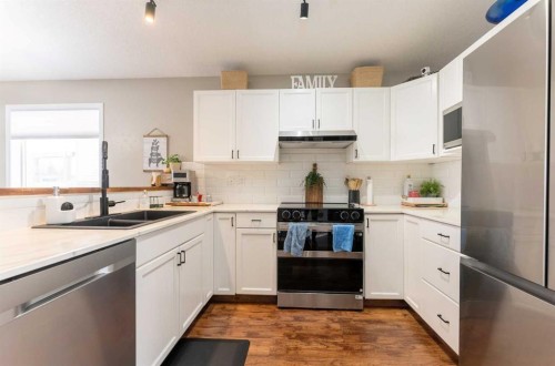 619 Aberdeen Crescent West, Lethbridge, AB - Indoor Photo Showing Kitchen With Double Sink