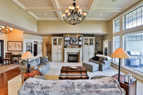 406 Stonecrest Terrace West, Lethbridge, AB - Indoor Photo Showing Living Room With Fireplace