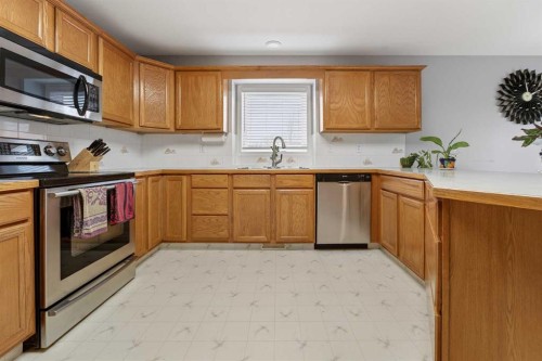95 Stoney Crescent West, Lethbridge, AB - Indoor Photo Showing Kitchen With Double Sink