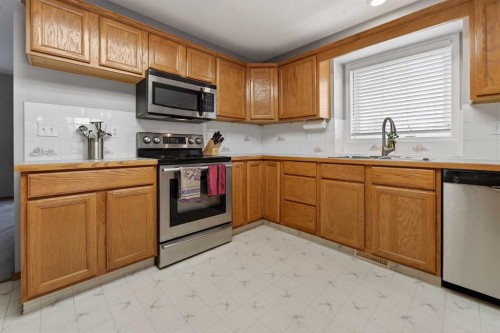95 Stoney Crescent West, Lethbridge, AB - Indoor Photo Showing Kitchen With Double Sink