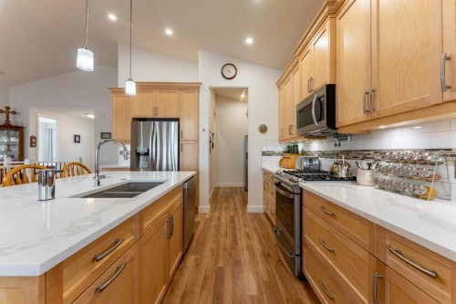 202 Lake Drive, Coalhurst, AB - Indoor Photo Showing Kitchen With Double Sink With Upgraded Kitchen