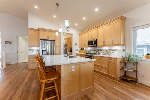 202 Lake Drive, Coalhurst, AB - Indoor Photo Showing Kitchen With Upgraded Kitchen