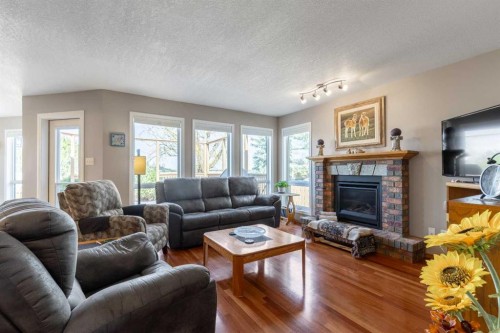 229 Coachwood Point West, Lethbridge, AB - Indoor Photo Showing Living Room With Fireplace
