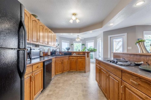229 Coachwood Point West, Lethbridge, AB - Indoor Photo Showing Kitchen With Double Sink