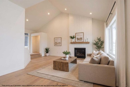 57 Malloy Terrace, Coaldale, AB - Indoor Photo Showing Living Room With Fireplace