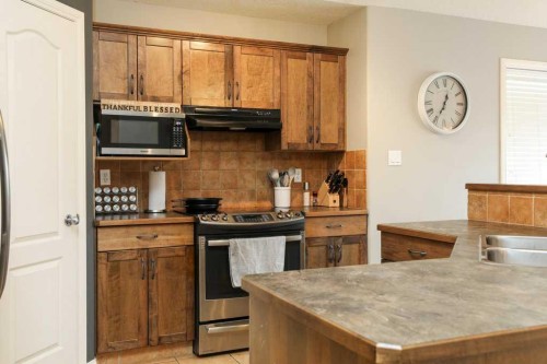 329 Grizzly Crescent North, Lethbridge, AB - Indoor Photo Showing Kitchen With Double Sink