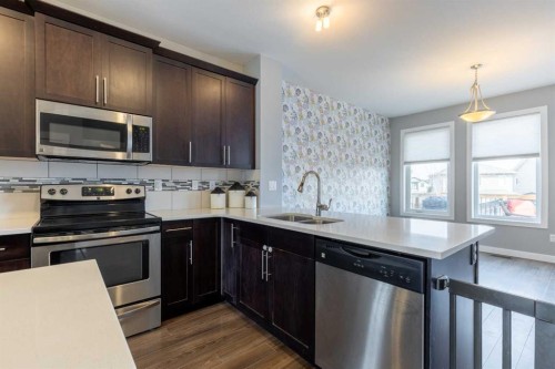 539 Moonlight Lane West, Lethbridge, AB - Indoor Photo Showing Kitchen With Double Sink