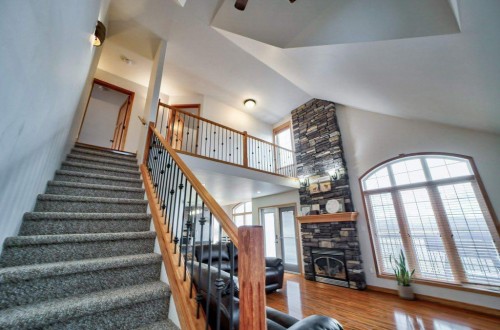 2222 Twp Rd 7-5, Lundbreck, AB - Indoor Photo Showing Other Room With Fireplace