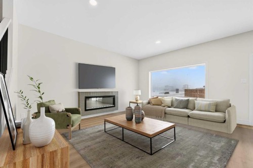 2514 44 Street South, Lethbridge, AB - Indoor Photo Showing Living Room With Fireplace