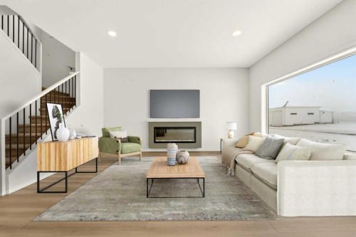 2514 44 Street South, Lethbridge, AB - Indoor Photo Showing Living Room With Fireplace