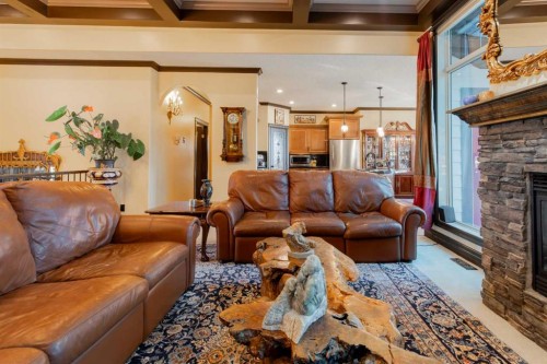 135 Garrison Drive, Fort Macleod, AB - Indoor Photo Showing Living Room With Fireplace