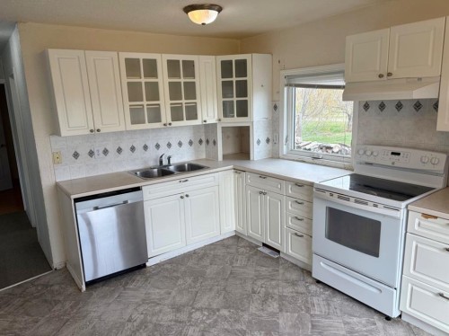 24E 3 Avenue South, Hill Spring, AB - Indoor Photo Showing Kitchen With Double Sink