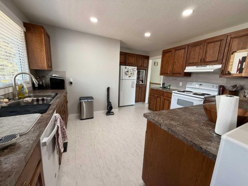 73 Mcgill Boulevard West, Lethbridge, AB - Indoor Photo Showing Kitchen With Double Sink