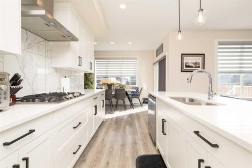 1009 Atlantic Lookout West, Lethbridge, AB - Indoor Photo Showing Kitchen With Double Sink With Upgraded Kitchen